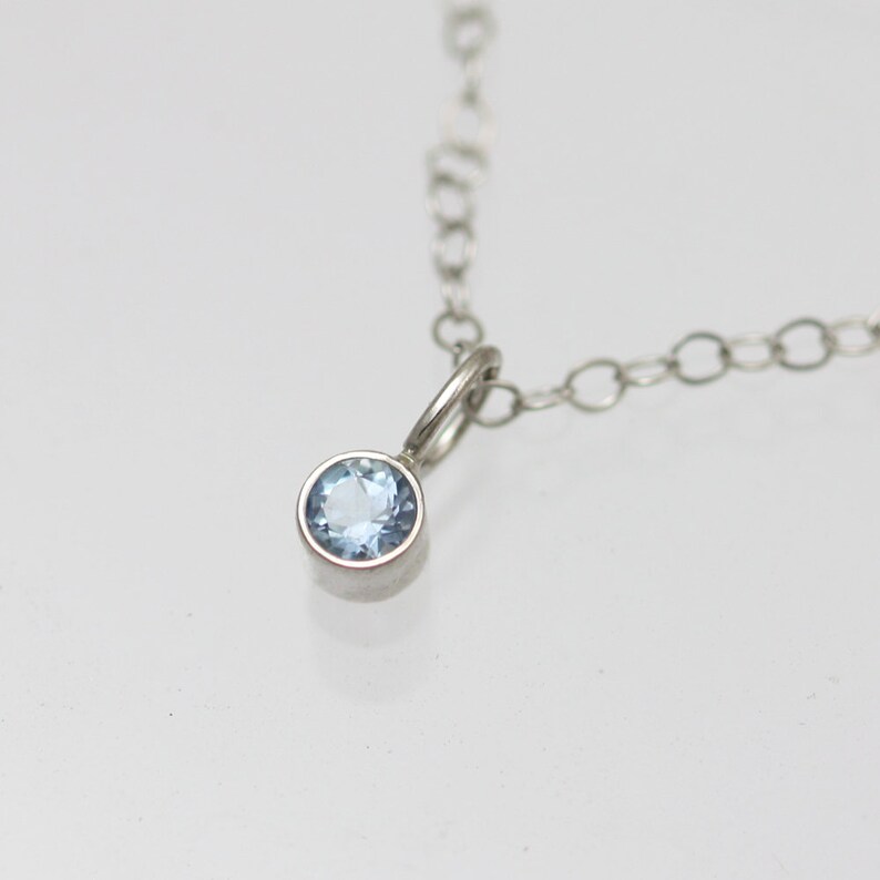 Aquamarine Drop Pendant in 14k White Gold pendant only Etsy
