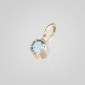 Blue Topaz Drop Pendant in 14k Yellow Gold pendant only image 1