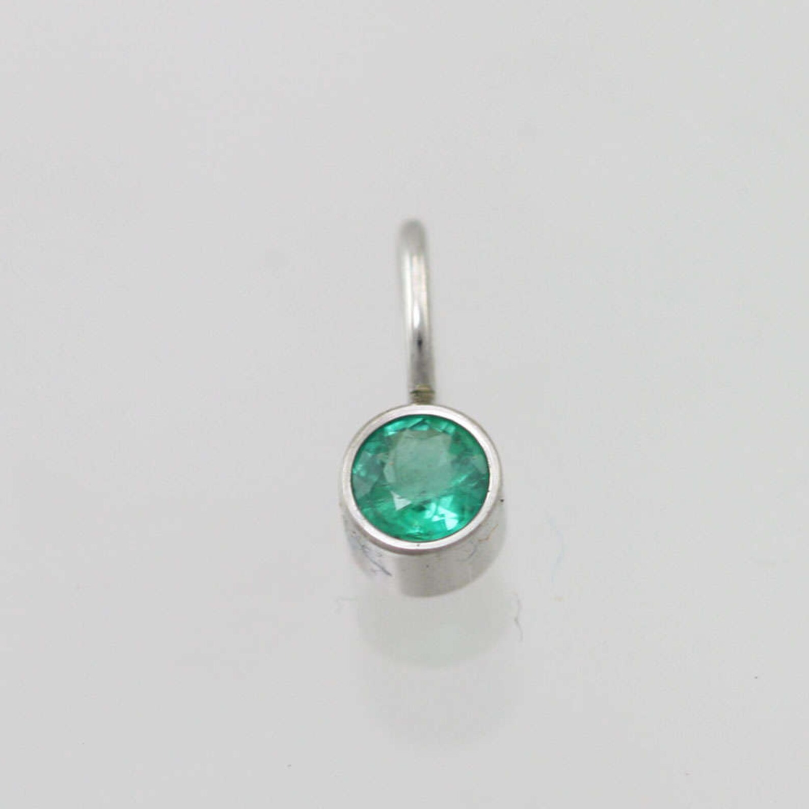 Emerald Drop Pendant in 14k White Gold pendant Only Etsy
