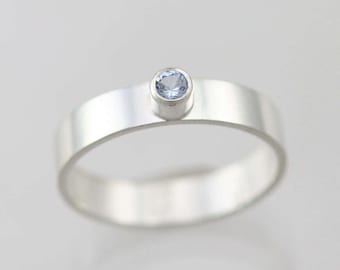 1 Stone on Shank Ring (Aquamarine) made to order