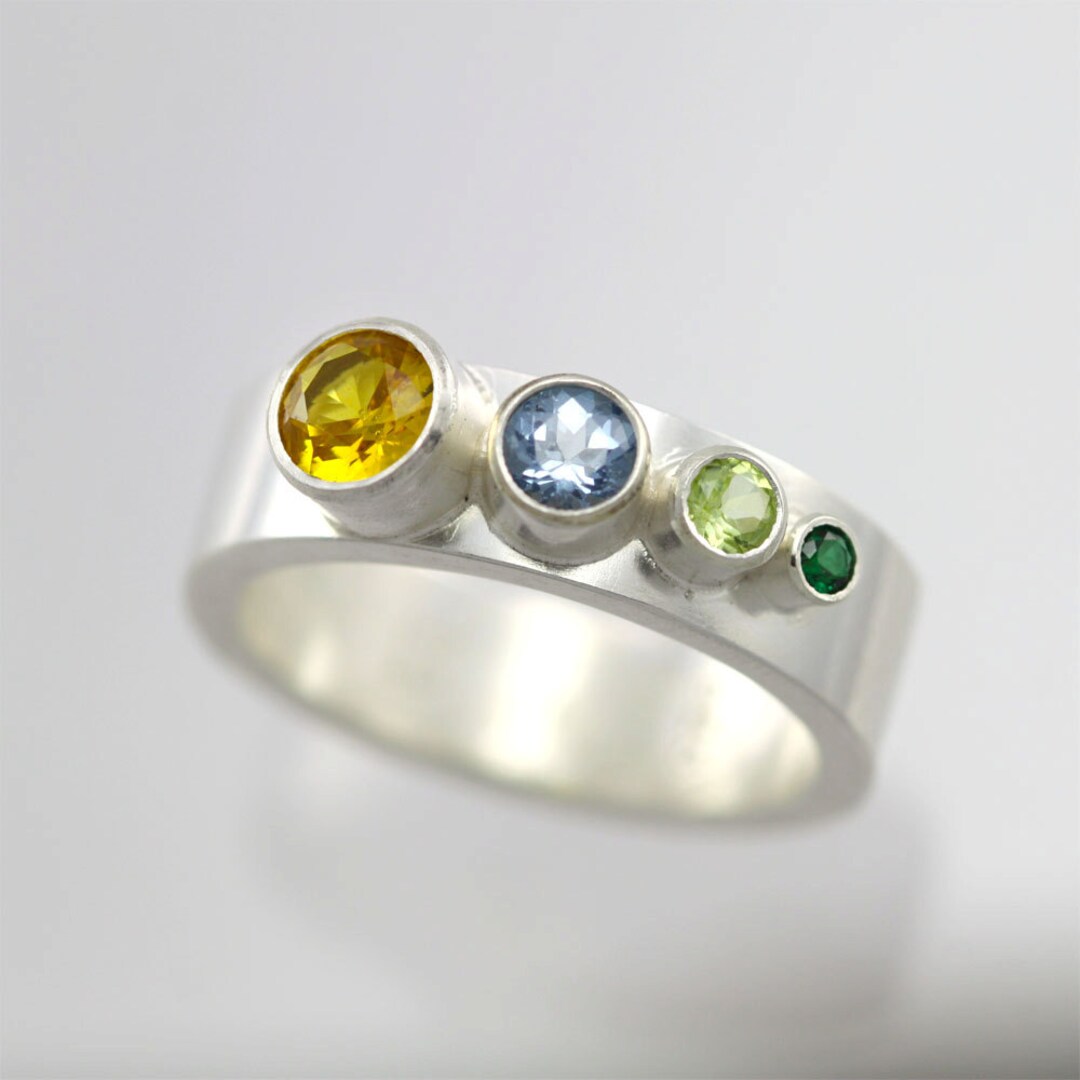 4 Stone Sequence Mother Ring made to Order - Etsy