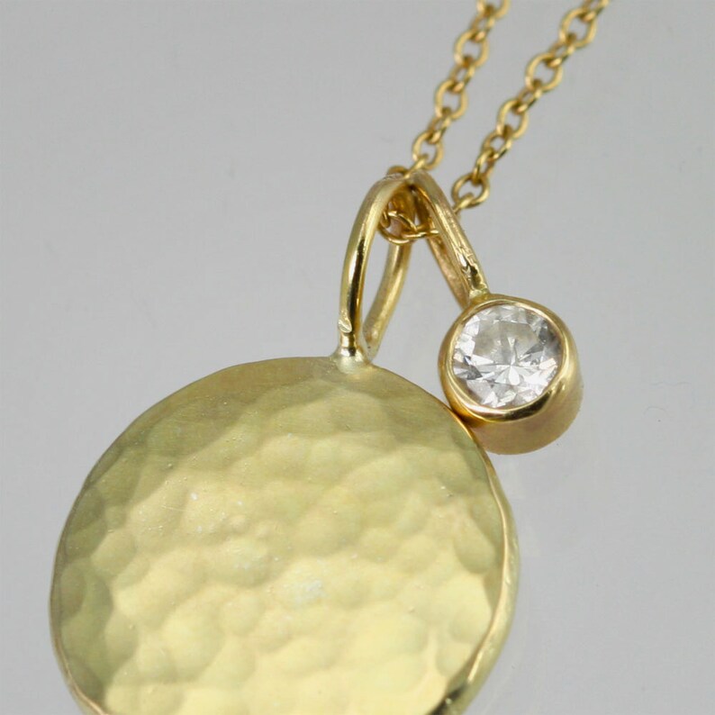 Diamond Drop Necklace 3mm in 14K Yellow Gold image 9