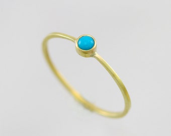 Turquoise Drop Ring in 14K Yellow Gold