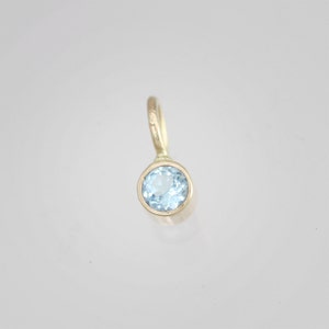 Blue Topaz Drop Pendant in 14k Yellow Gold pendant only image 2