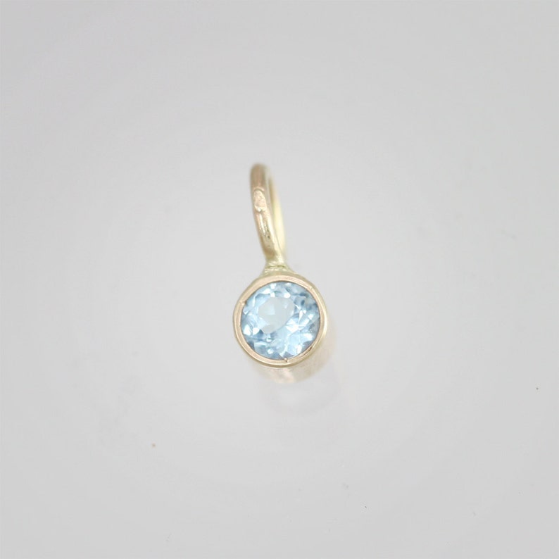 Blue Topaz Drop Pendant in 14k Yellow Gold pendant only image 2