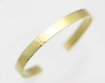 Hammered Cuff 6mm in 14ky Gold