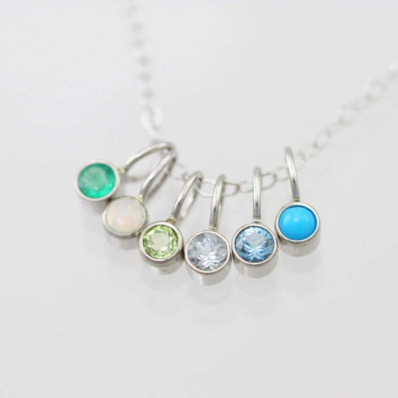 Aquamarine Drop Pendant in 14k White Gold pendant only Etsy