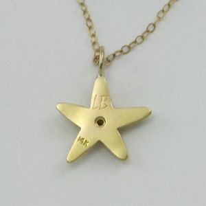 Starfish Necklace with Stone in 14KY Gold and Diamond 18 image 3