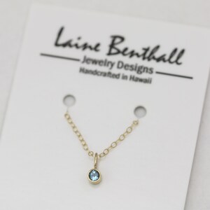 Blue Topaz Drop Pendant in 14k Yellow Gold pendant only image 8