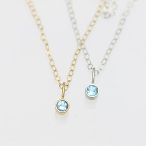 Blue Topaz Drop Necklace in 14k White Gold image 9