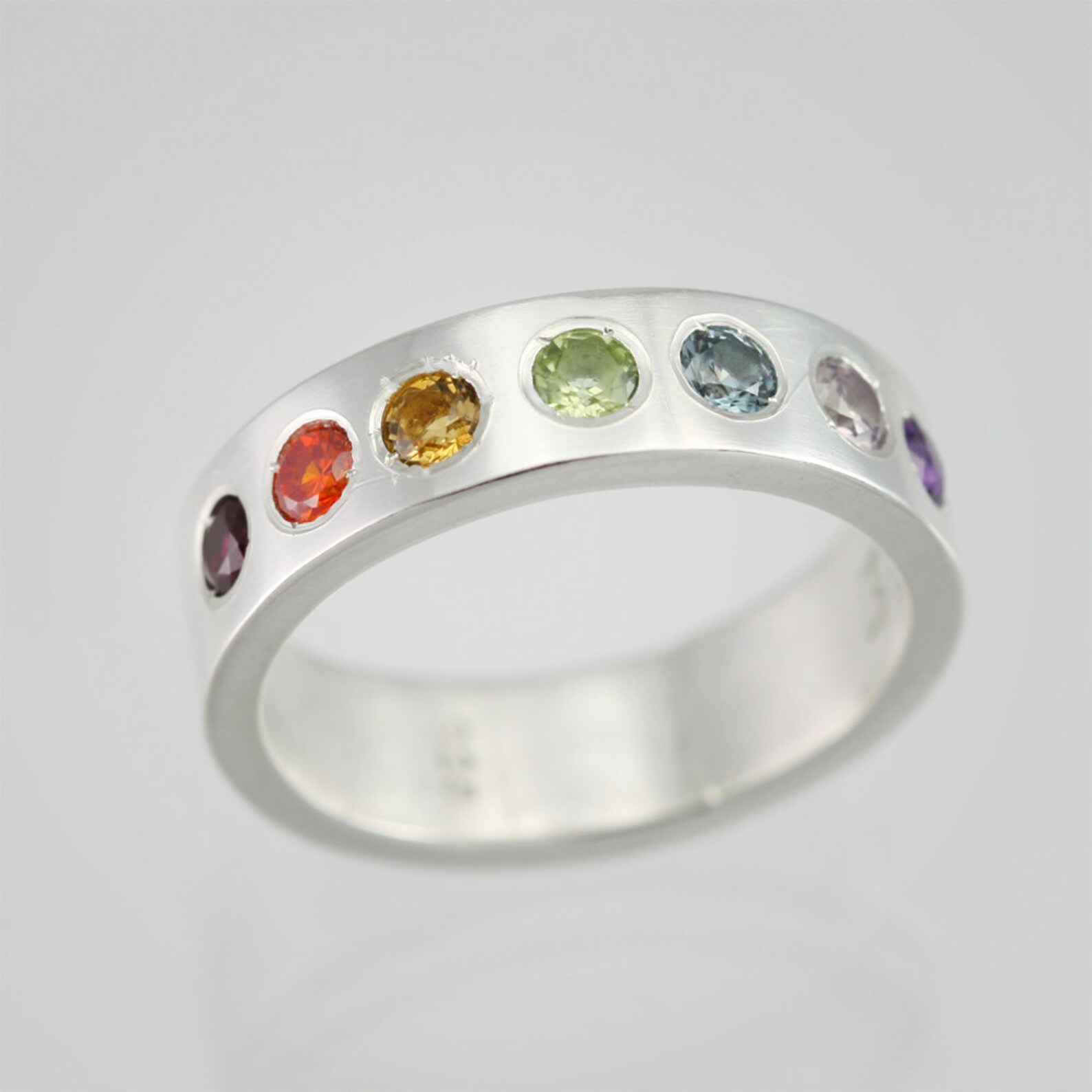 Philia Rainbow Crystal Sterling Silver Ring main image 1