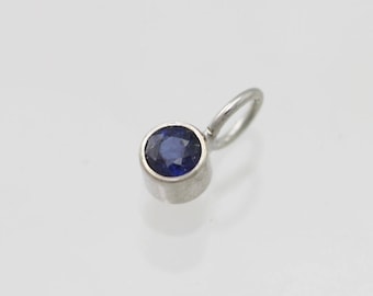 Sapphire Drop Pendant in 14k White Gold (pendant only)