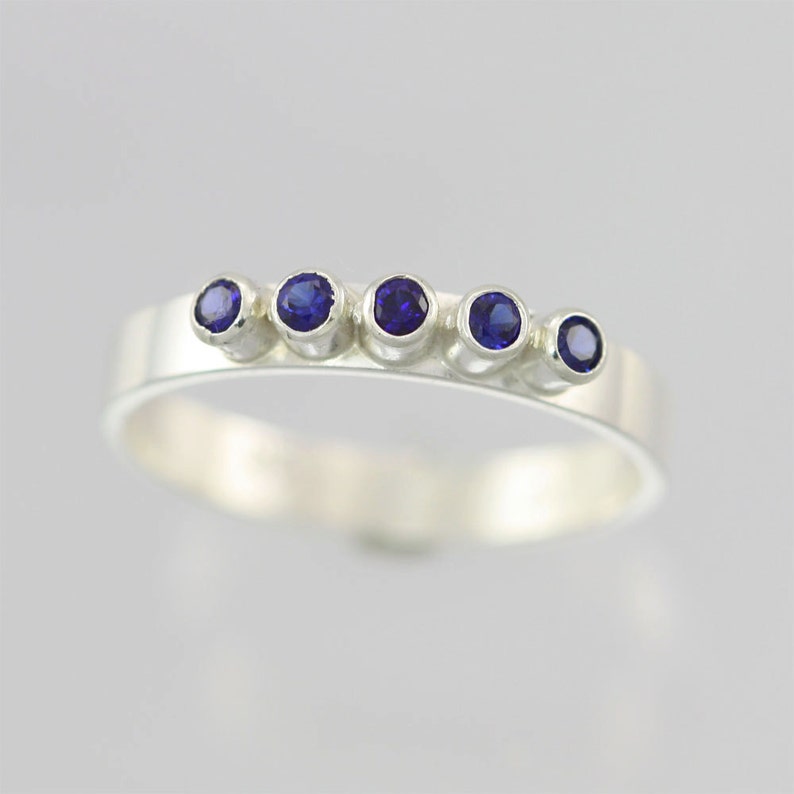 5 Stone Ring Sapphire made to order image 3