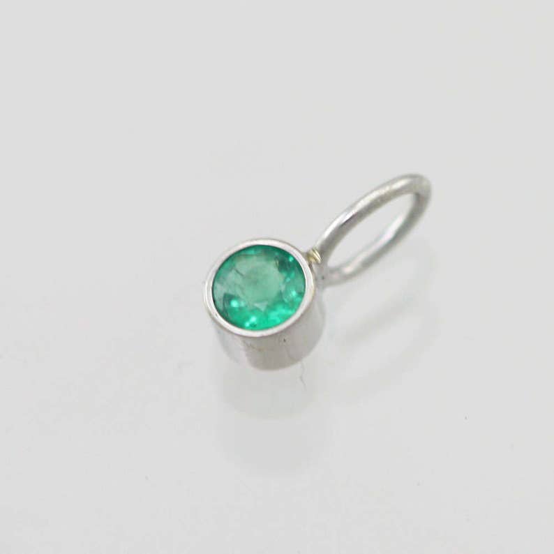 Emerald Drop Pendant in 14k White Gold pendant Only Etsy