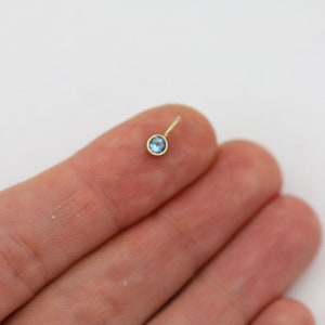 Blue Topaz Drop Pendant in 14k Yellow Gold pendant only image 3