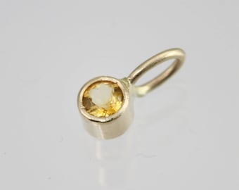 Citrine Drop Pendant 3mm in 14k Yellow Gold (pendant only)