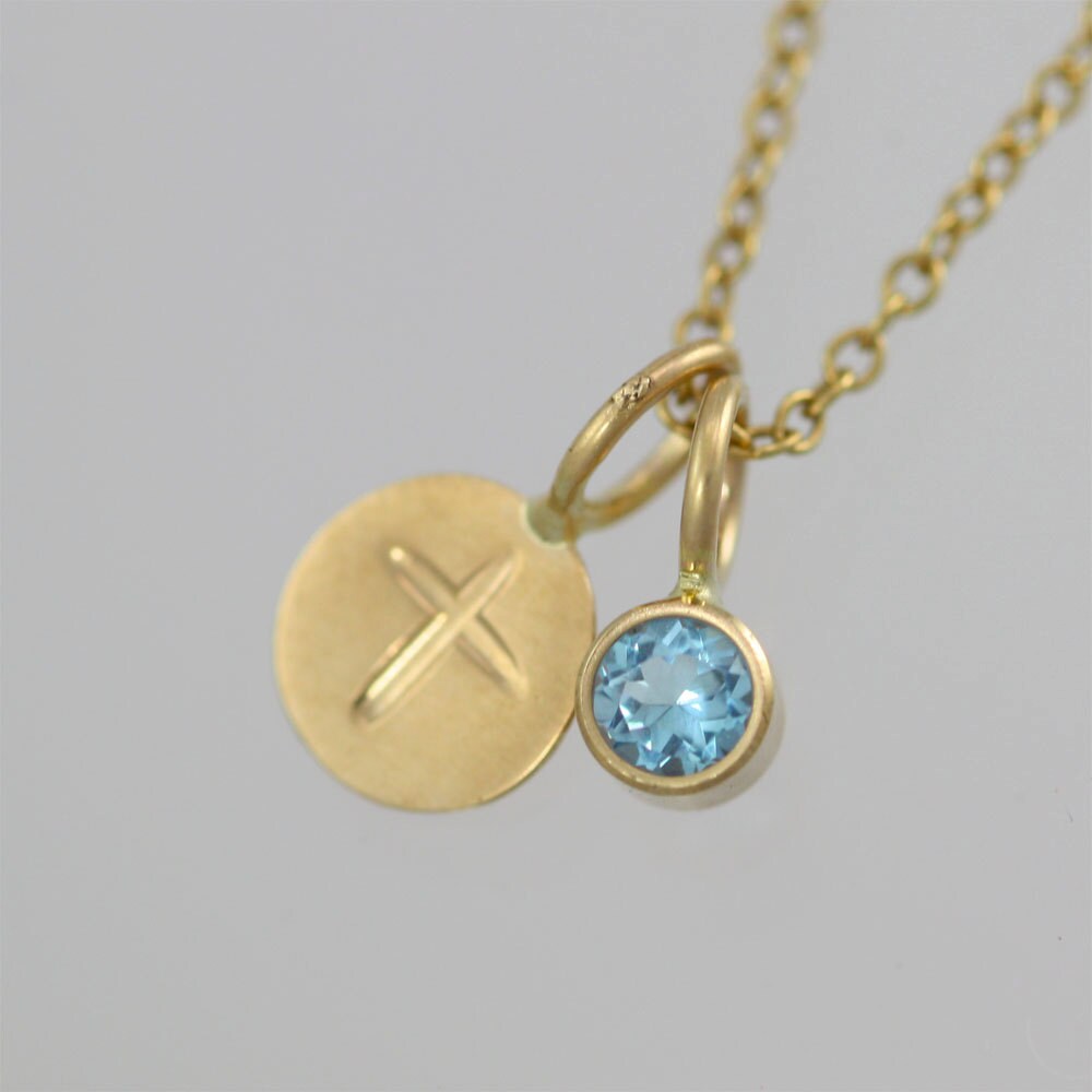 Stamped Cross Disc Pendant 14K made to Order Etsy