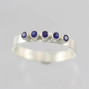 5 Stone Ring Sapphire made to order image 1