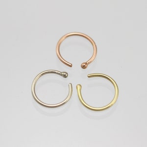 14k Gold Nose Ring available in yellow, white, or rose gold
