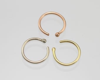 14k Gold Nose Ring available in yellow, white, or rose gold