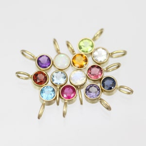 4mm Birthstone Drop Pendants in 14k Yellow Gold