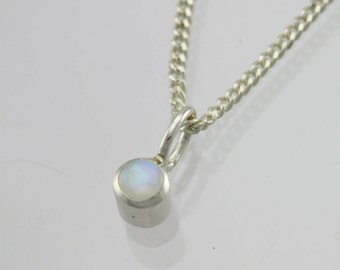 Opal Drop Necklace in Sterling Silver