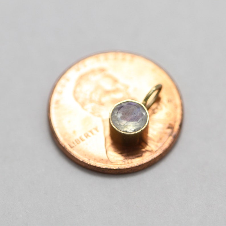 Rainbow Moonstone Drop Pendant XL in 14ky Gold