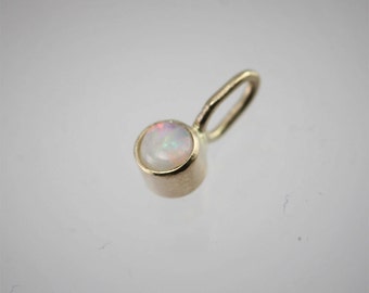 Opal Drop Pendant 3mm in 14k Yellow Gold (pendant only)