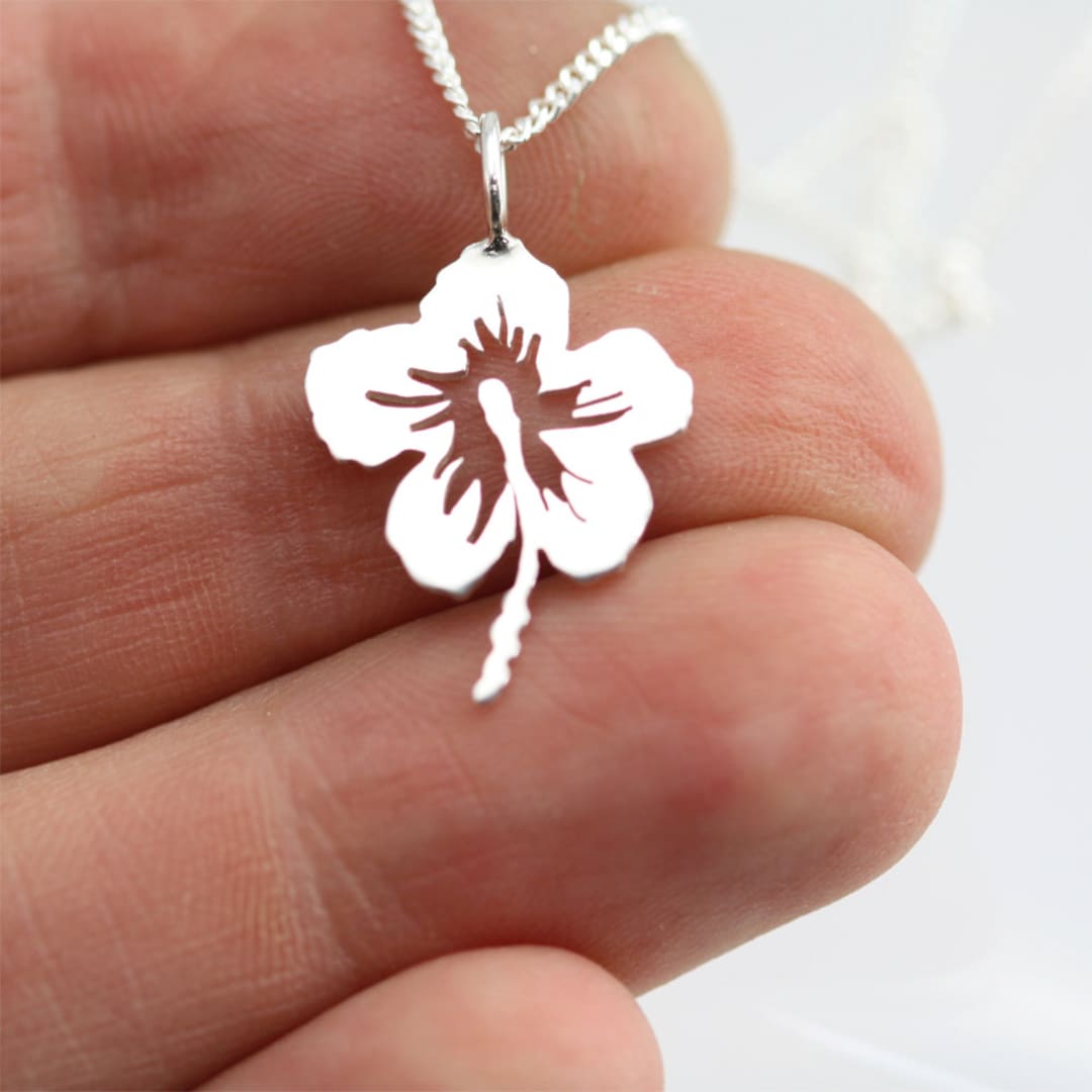 Hibiscus Necklace, Sm. Sterling Silver - Etsy