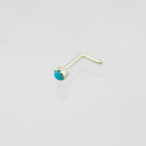 Turquoise Nose Ring in Sterling Silver (Made to Order)
