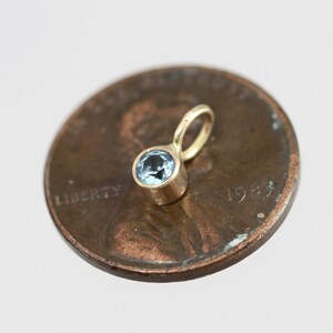 Blue Topaz Drop Pendant in 14k Yellow Gold pendant only image 4