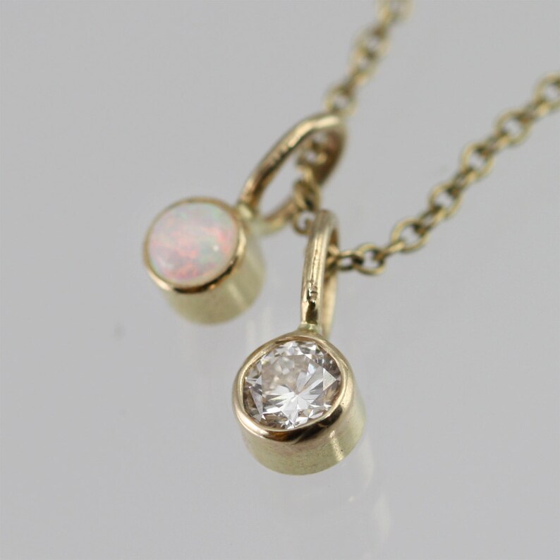 Diamond Drop Necklace 3mm in 14K Yellow Gold image 8