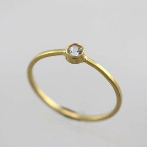 Aquamarine Drop Ring in 14KY Gold