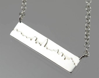 New York Skyline Necklace in Sterling Silver (16")