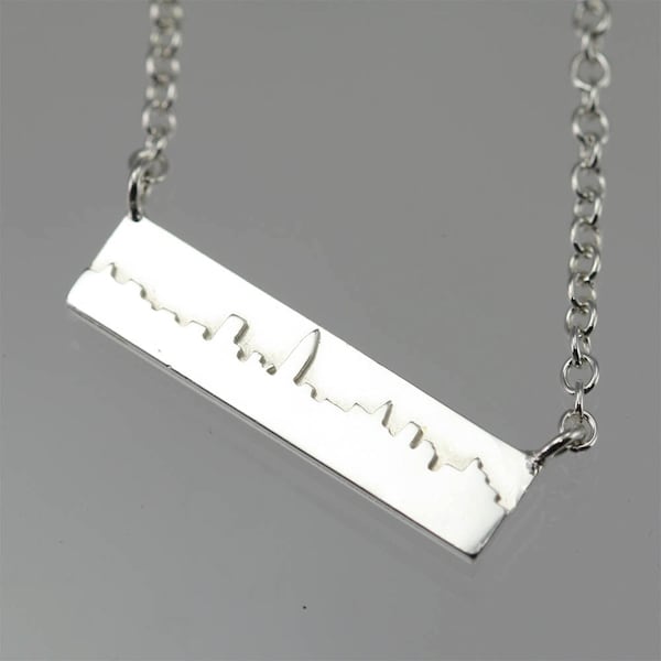 New York Skyline Necklace in Sterling Silver (16")