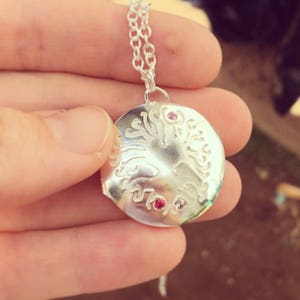 Tree of Life Mother's Locket with 3 Birthstones in Sterling Silver image 7