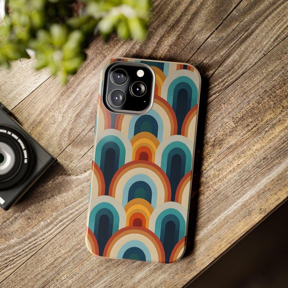 Retro Rainbows Phone Case, Tough Phone Case for iPhone, Rainbow Design  Phone Cover, Protective Phone Case, Hard Case with Retro Rainbow