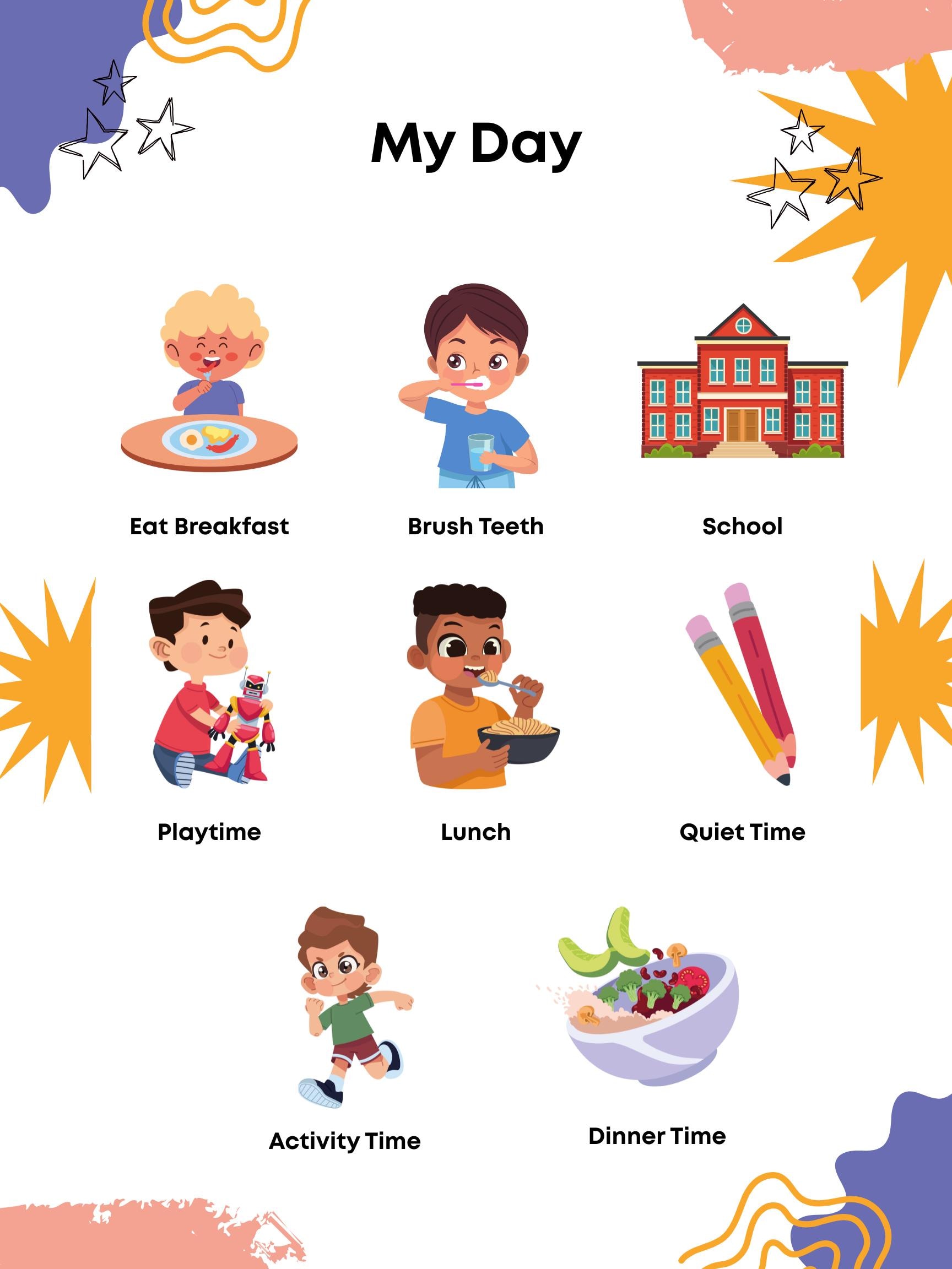 Visual Schedule for Autistic Children – Instant Digital Download ...