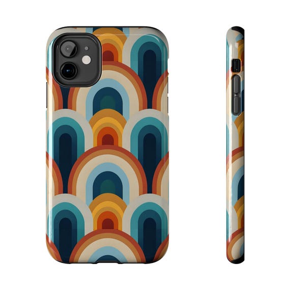 Retro Rainbows Phone Case, Tough Phone Case for iPhone, Rainbow Design Phone Cover, Protective Phone Case, Hard Case with Retro Rainbow Retro Rainbows Phone Case, Tough Phone Case for iPhone, Rainbow Design Phone Cover, Protective Phone Case, Hard Case with Retro Rainbow