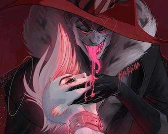 Poison Drip Angel Valentino Dark fanart Sexy Pin Up Chain fanart hazbin