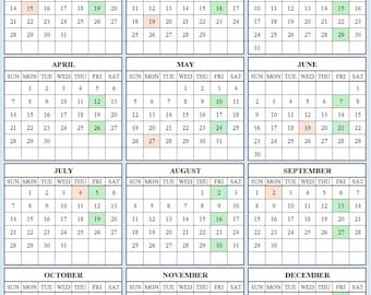 Calendario permanente 2024+: Autocompletado de semanas de pago, días festivos y fechas julianas (plantilla de Excel)
