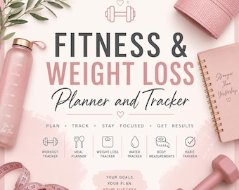 Planificateur de perte de poids de forme physique | Suivi des habitudes de repas des séances d'entraînement (téléchargement numérique)