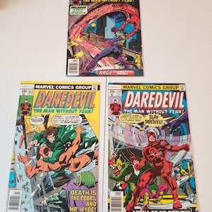 3 Daredevil comic books at 19 dollars for each individual book, Daredevil no. 152, Daredevil no.153 and Daredevil no.154