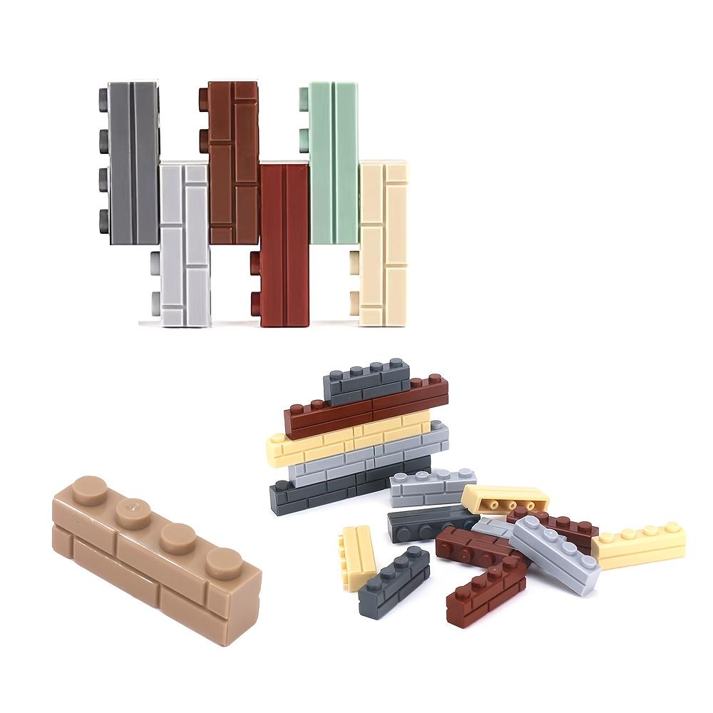 Custom Brown Brick Building Blocks, Castle Wall Set - 1x4 Wall Tile ...