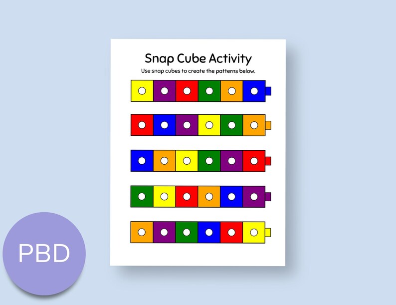 Snap Cubes Row Snap Cube Activity Pages - Etsy