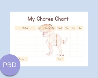Dinosaur Chores Reward Chart
