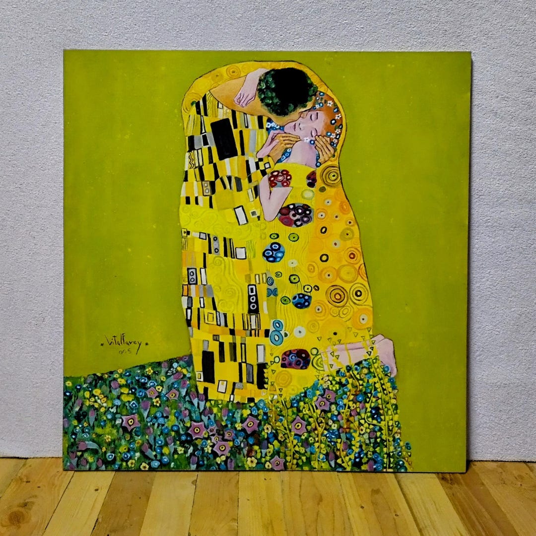 GUSTAV KLIMT Oil Painting the Kiss Copy Reproduction Atelierd'artist ...