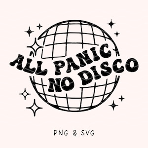 Illustration vectorielle « All Panic No Disco » (format SVG et PNG) | Fichier de découpe