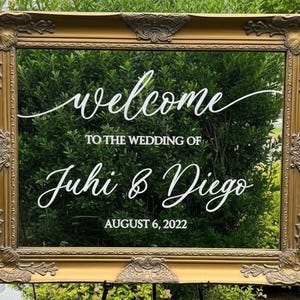 Välkomstdekal Bröllopsskylt anpassad bröllopsdekal för spegel - Spegeldekal - Bröllopsspegel - Personlig bröllopsspegeldekal