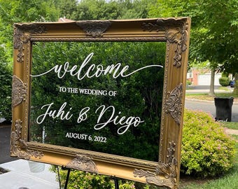 Welcome Decal Wedding Sign custom wedding Decal for Mirror - Mirror Decal - Wedding Mirror - Personalized Wedding Mirror Decal